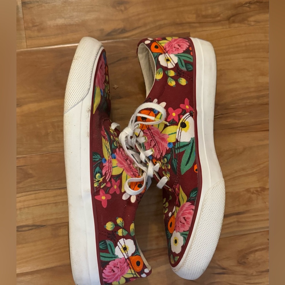 Keds x Rifle Paper Co. Anchor Vintage Blossoms Sneakers Anthropologie Sz 8 Boho - Picture 10 of 10